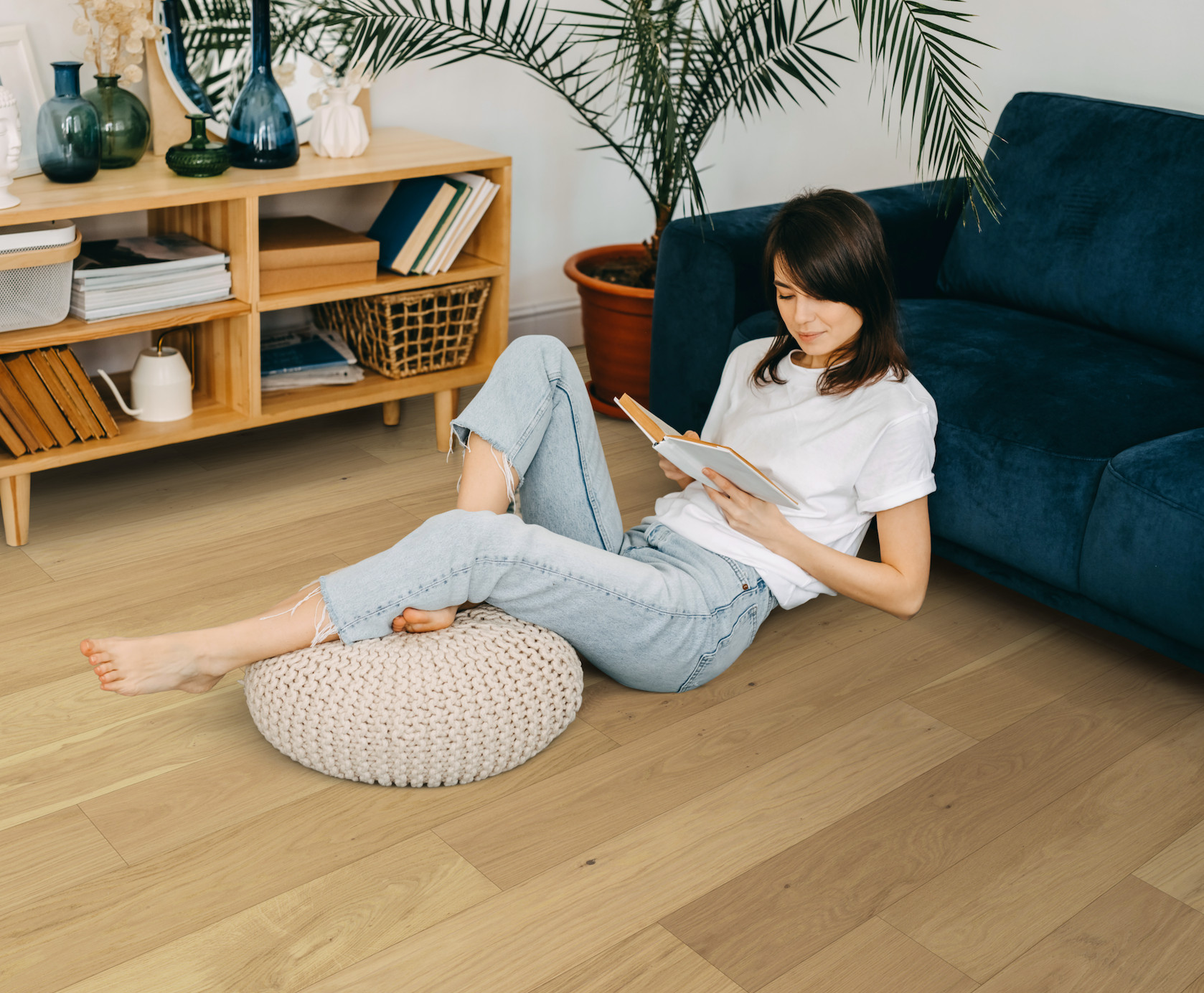 Living space with DH Floors hardwood flooring