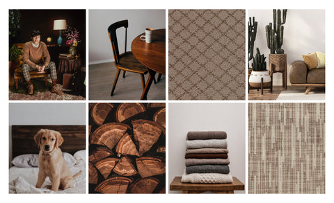 Brown color inspiration collage