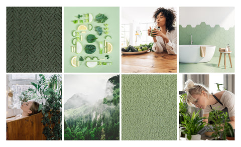 Green color inspiration collage